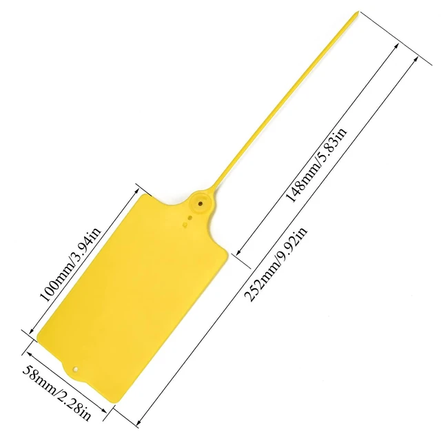 Alt view image 4 of 6 - 100 Plastic Shipping Tags - Waterproof, Writable, Hanging Tags with One Yellow Marker Pen