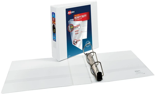 Alt view image 2 of 7 - Heavy-Duty View 3 Ring Binder, 3" One Touch Slant Rings, White, Perfect Trading Card Binder (79793)
