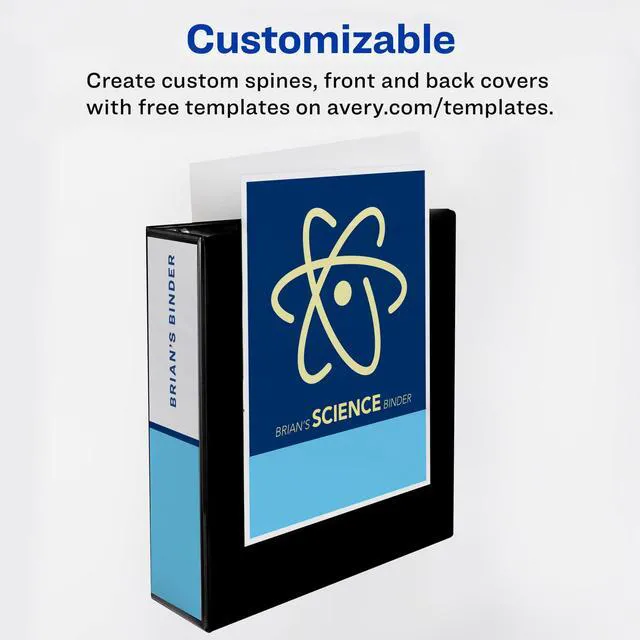 Alt view image 7 of 7 - Heavy-Duty View 3 Ring Binder, 3" One Touch Slant Rings, White, Perfect Trading Card Binder (79793)