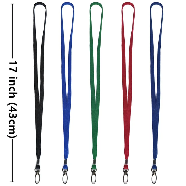 Alt view image 2 of 7 - 300 Pack Lanyards Bulk Black Lanyard for Office Id Badges Flat Lanyard with Badge Clip Swivel Hook (300 Pack, Black)