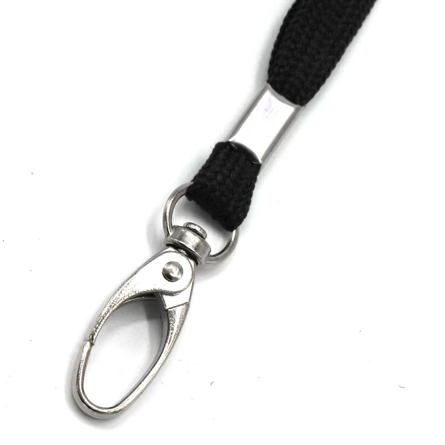 Alt view image 3 of 7 - 300 Pack Lanyards Bulk Black Lanyard for Office Id Badges Flat Lanyard with Badge Clip Swivel Hook (300 Pack, Black)