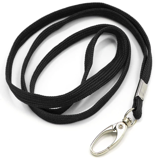 Alt view image 4 of 7 - 300 Pack Lanyards Bulk Black Lanyard for Office Id Badges Flat Lanyard with Badge Clip Swivel Hook (300 Pack, Black)