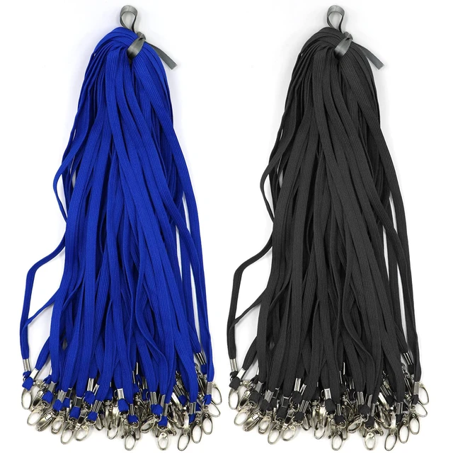 Alt view image 6 of 7 - 300 Pack Lanyards Bulk Black Lanyard for Office Id Badges Flat Lanyard with Badge Clip Swivel Hook (300 Pack, Black)