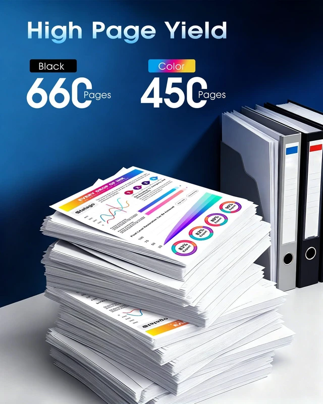 Alt view image 3 of 7 - 62XL Ink Cartridges Combo Pack Replacement for HP Ink 62 62XL Ink for HP Envy 5540 5549 5640 5660 7640 7645 for OfficeJet Mobile 250 200 for OfficeJet 5740 5741 8040 (1 Black 1 Tri-Color)