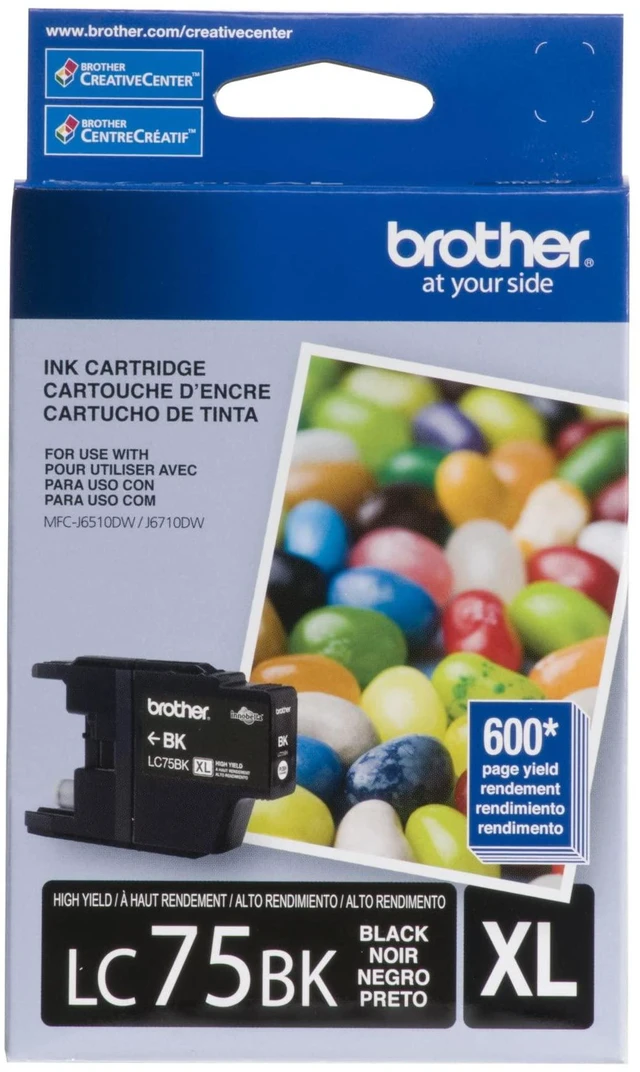 Main image of Genuine High Yield Black Ink Cartridge, LC75BK, Replacement Black Ink, Page Yield Up to 600 Pages, LC75