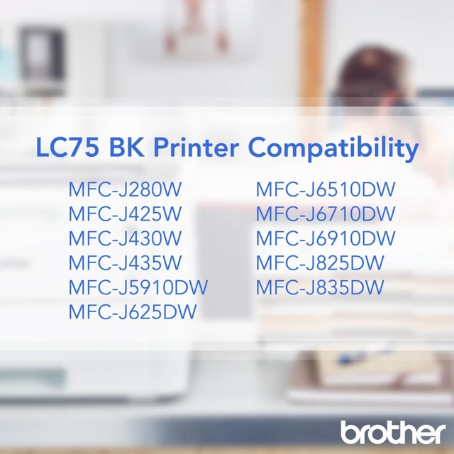 Alt view image 3 of 4 - Genuine High Yield Black Ink Cartridge, LC75BK, Replacement Black Ink, Page Yield Up to 600 Pages, LC75