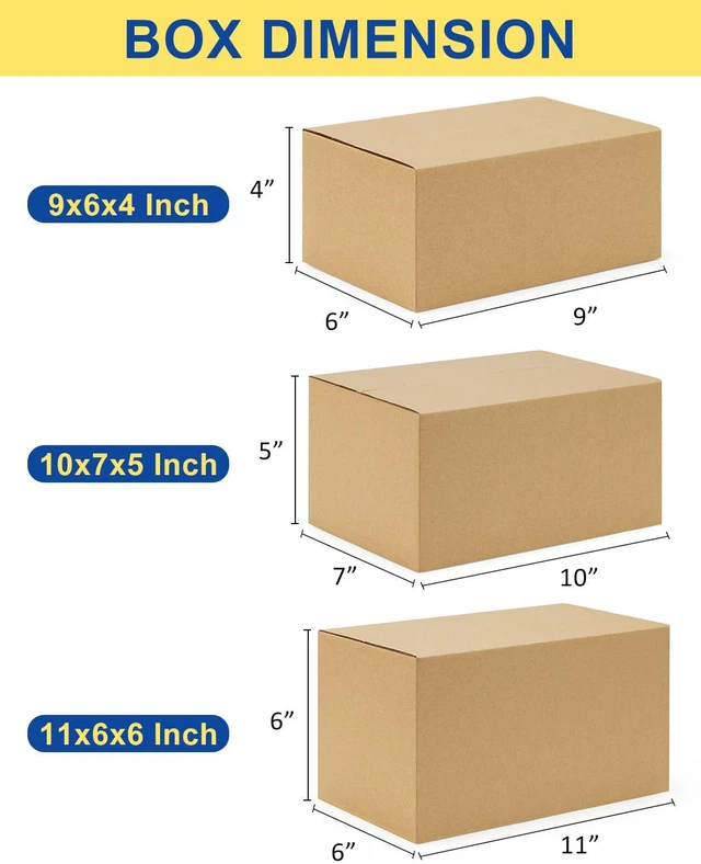 Alt view image 2 of 7 - Assorted-Sizes-Shipping-Boxes-45-Pack: 9x6x4 & 10x7x5 & 11x6x6 Small-Shipping-Boxes-Mailers, Brown Corrugated-Cardboard-Boxes-for-Packing-Small-Business Mailing
