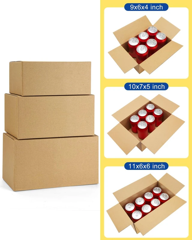 Alt view image 3 of 7 - Assorted-Sizes-Shipping-Boxes-45-Pack: 9x6x4 & 10x7x5 & 11x6x6 Small-Shipping-Boxes-Mailers, Brown Corrugated-Cardboard-Boxes-for-Packing-Small-Business Mailing