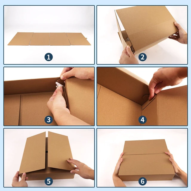 Alt view image 2 of 7 - 12x12x3 Shipping Boxes 25 Pack, Brown Corrugated Cardboard Boxes with Side-Lock and Pre-Applied Double-Sided Tape, Easy Assemble Packing Mailer Boxes for Small Business Shipping