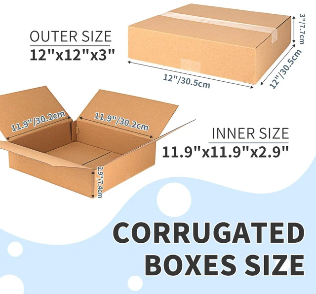 Alt view image 3 of 7 - 12x12x3 Shipping Boxes 25 Pack, Brown Corrugated Cardboard Boxes with Side-Lock and Pre-Applied Double-Sided Tape, Easy Assemble Packing Mailer Boxes for Small Business Shipping