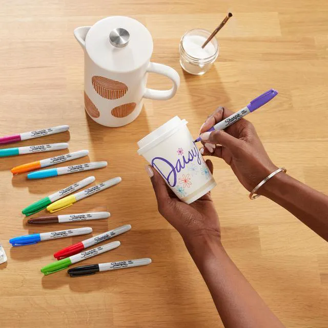 Alt view image 4 of 5 - Permanent Markers, Fine Point, Purple, Box of 12