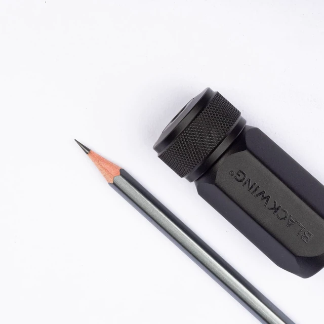 Alt view image 5 of 7 - One-Step Long Point Pencil Sharpener, German Steel Blade, Black