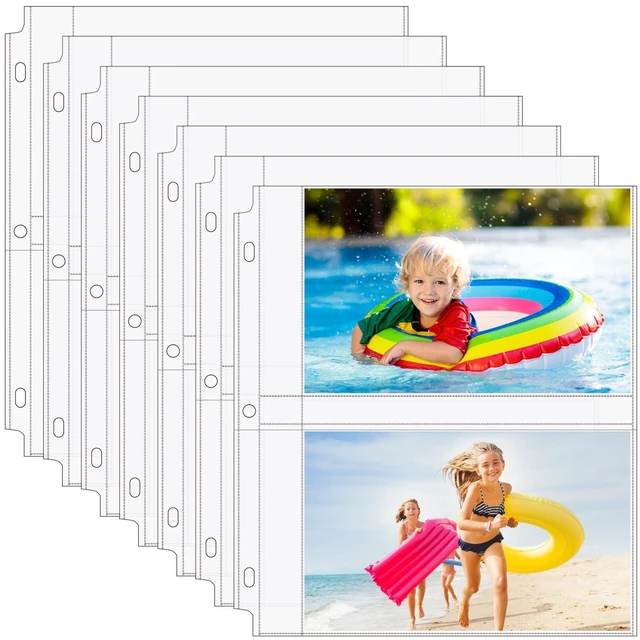 Main image of 120 Pack 5x7 Photo Sleeves for 3 Ring Binder (480 Picture),2 Pocket Heavy-Duty Archival Page Protectors,Clear Photo Album Refill Pages,Plastic Recipe Cards Binder Sleeves with Pockets,Acid-Free