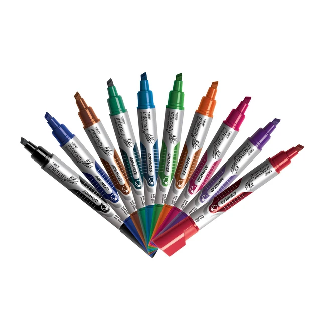 Alt view image 2 of 5 - Intensity Advanced Colorful Dry Erase Markers, Chisel Tip, 12-Count Assorted Colors for Versatile Use | Liquid Ink Flows Smoothly | Non-Toxic, Low Odor, And Safe for Classrooms