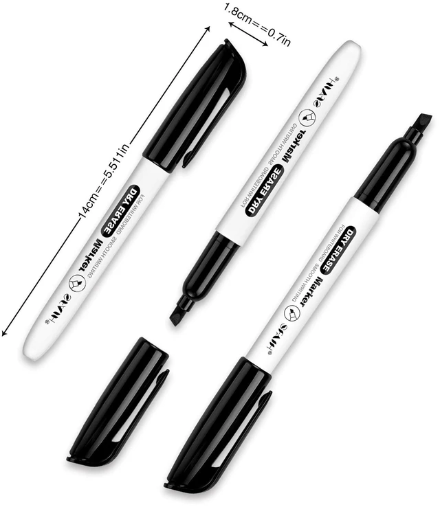 Alt view image 6 of 6 - Chisel Tip Dry Erase Markers, 144 Pack, Black 1s Quickly Dry, Low Odor, Ideal for Office, Meetings & Team Use, Featuring Versatile Lines and Quick-Dry Formula