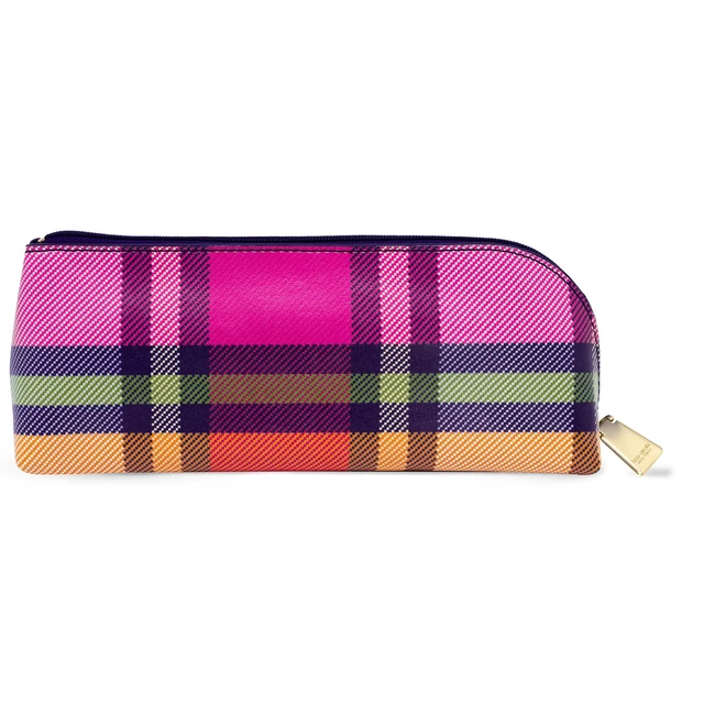 Alt view image 3 of 7 - Pen and Pencil Case with Office Supplies, Zip Pouch Includes 2 Pencils, Sharpener, Eraser, and Ruler, Grand Plaid Duo
