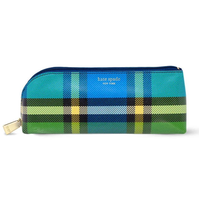 Alt view image 4 of 7 - Pen and Pencil Case with Office Supplies, Zip Pouch Includes 2 Pencils, Sharpener, Eraser, and Ruler, Grand Plaid Duo