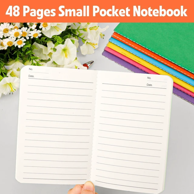 Alt view image 4 of 6 - 100 Pack Small Mini Notebook Bulk, 3.5x5.5 Lined Pocket Notebook with Colored Cover, 10 Colors 24 Sheets (48 Pages) Small Journals for Traveler, Students, School Supplies