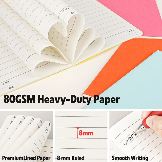 Alt view image 5 of 6 - 100 Pack Small Mini Notebook Bulk, 3.5x5.5 Lined Pocket Notebook with Colored Cover, 10 Colors 24 Sheets (48 Pages) Small Journals for Traveler, Students, School Supplies