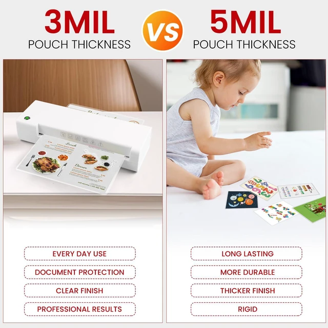 Alt view image 4 of 7 - 500 Count Thermal Laminating Pouches,5Mil,Hold 2 x 3.5 inch Business Card Laminate Pouches for Laminator, Clear Lamination Paper Protection 2.3 x 3.7 inch, Round Corner, Home & Office