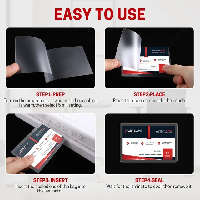 Alt view image 7 of 7 - 500 Count Thermal Laminating Pouches,5Mil,Hold 2 x 3.5 inch Business Card Laminate Pouches for Laminator, Clear Lamination Paper Protection 2.3 x 3.7 inch, Round Corner, Home & Office