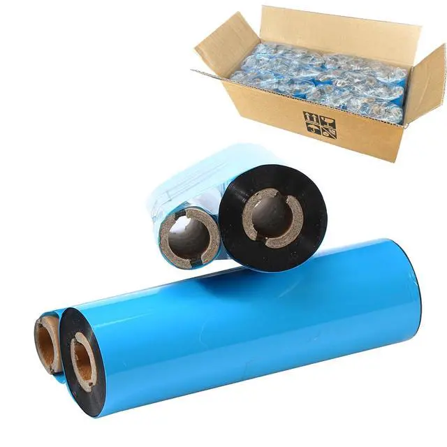 Main image of 24 Rolls 4.33'' x 244' Premium Resin Enhanced Wax Ribbon, 110mm x 74m Black Thermal Transfer Ribbon, Desktop Barcode Thermal Label Printer Ribbons, 1/2'' Core, for Zebra GC, GK, GX, ZD & Eltron