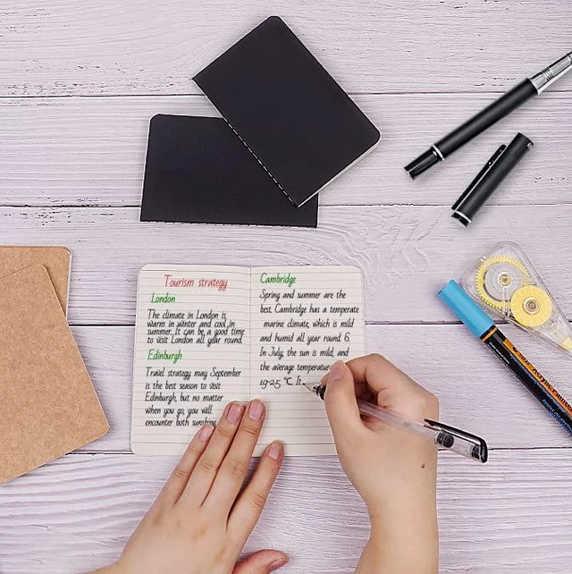 Alt view image 6 of 7 - Mini Notepads Bulk 60 Pack Small Journal Pocket Notepad Kraft Brown&Black Notebooks for Kids 3.5 x 5.5 Inches, 30 Sheets/60 Pages