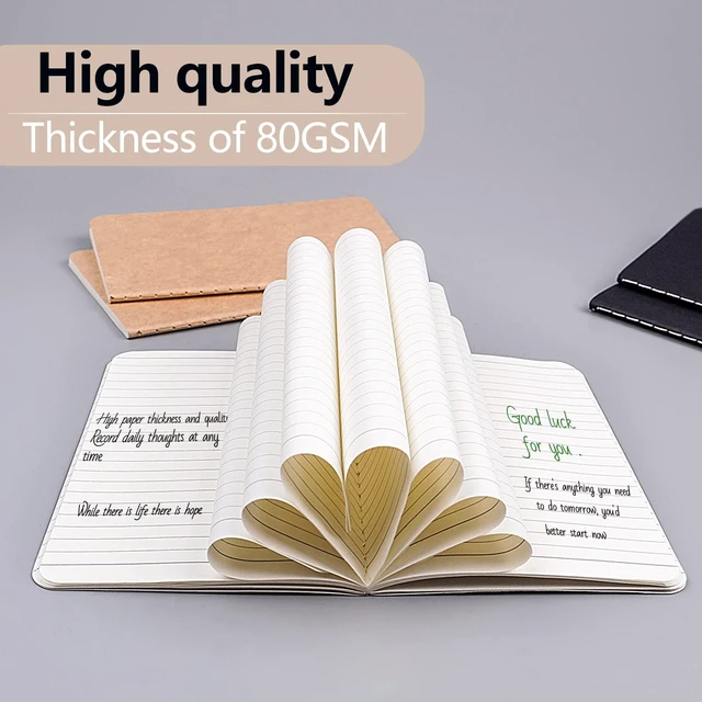 Alt view image 5 of 7 - Mini Notepads Bulk 60 Pack Small Journal Pocket Notepad Kraft Brown&Black Notebooks for Kids 3.5 x 5.5 Inches, 30 Sheets/60 Pages