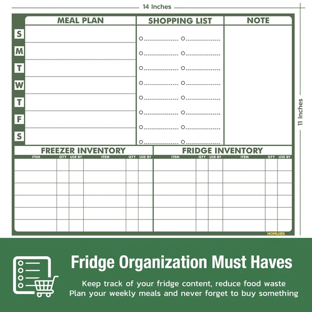 Alt view image 4 of 6 - Magnetic Dry Erase Calendar for Refrigerator, Fridge Whiteboard Calendar Magnet Meal Planner Menu Board with Magnetic list, Dry Erase Markers and Eraser - 14 x 11 Inches