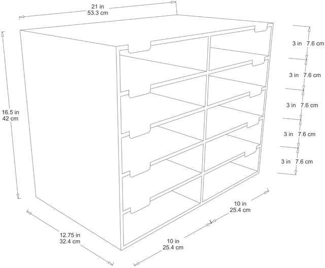 Alt view image 3 of 7 - Classroom Keepers Sturdy Cardboard Mailbox, 10-Slot, Blue, 16-5/8"H x 21" W x 12-7/8"D, 1 Unit