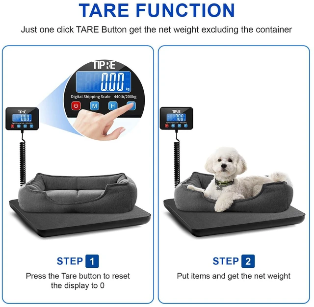 Alt view image 6 of 7 - Shipping Scale 440lbs for Packages,Lightweight Carbon Fibre Heavy Duty Digital Postal Scale,0.5 oz High Accuracy Commercial Scale with Charging Cable & Batteries for Small Business,Warehouse