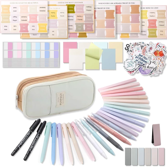 Main image of 58 Bible Study Supplies Journaling Kit, Bible Highlighters, Khaki Bible Study Kit for Women, Bible Accessories Helps Highlight Verses, Organize Notes and Deepen Faith Through Scripture Prayer