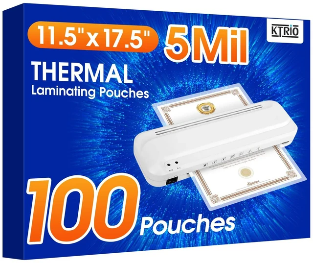 Main image of 100 Pack Laminating Sheets 5 Mil, Laminating Pouches for 11x17 Paper Actual 11.5 x 17.5 Thermal Laminate Sheets for Laminator, Large Clear Lamination Paper for Documents, Office School Home