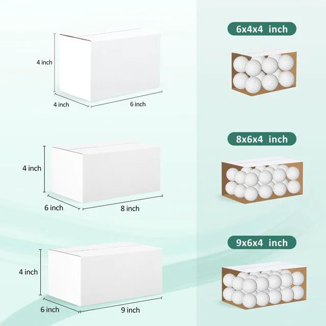 Alt view image 2 of 7 - 30 Pack Small Shipping Boxes Assorted Sizes, White Corrugated Box Mailers, Cardboard Boxes for Packaging Small Business, Mailing, 6x4x4 & 8x6x4 & 9x6x4 10 PCS Each Small Boxes