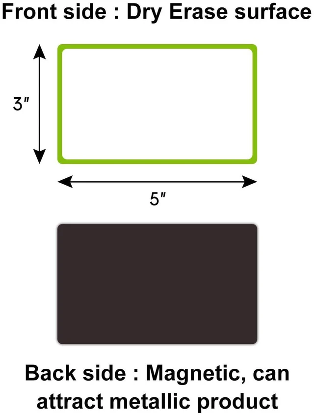 Alt view image 5 of 7 - Dry Erase Magnetic Labels 5x3 in, Magnetic Dry Erase Labels, 40Pack Reusable Dry Erase Magnetic Labels, White Board Magnets Set for School, Classroom, Office, Home