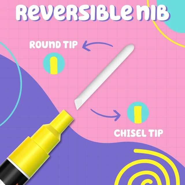 Alt view image 3 of 7 - 10 Liquid Chalk Markers Fine Tip for Blackboard, Windows, Chalkboard (10 Pack) with Gold & Silver - Erasable Dry Erase Marker Pens - 3mm Reversible Tip for Car Glass, Signs, Bistro
