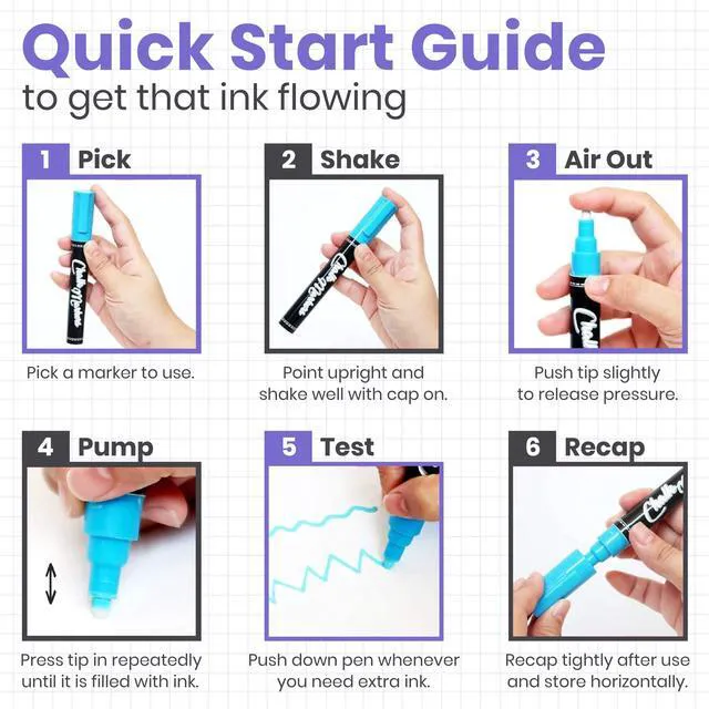 Alt view image 7 of 7 - 10 Liquid Chalk Markers Fine Tip for Blackboard, Windows, Chalkboard (10 Pack) with Gold & Silver - Erasable Dry Erase Marker Pens - 3mm Reversible Tip for Car Glass, Signs, Bistro