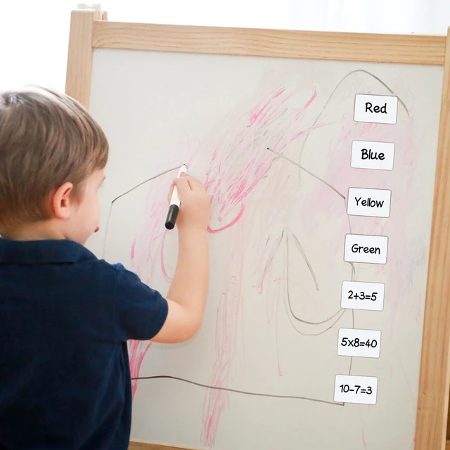 Alt view image 4 of 7 - Dry Erase Magnetic Label 5x3 Inch White, Reusable Magnetic Dry Erase Labels for WhiteboardsPack of 40