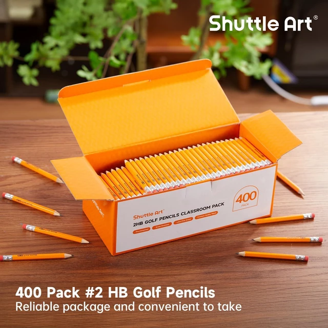 Alt view image 7 of 7 - 400 Pack Golf Pencils With Erasers, #2 HB Pencils Bulk, 3.5 Mini Pencil, Pre-Sharpened Small Pencil for Kids Teachers Classroom Games, Back to School Supplies