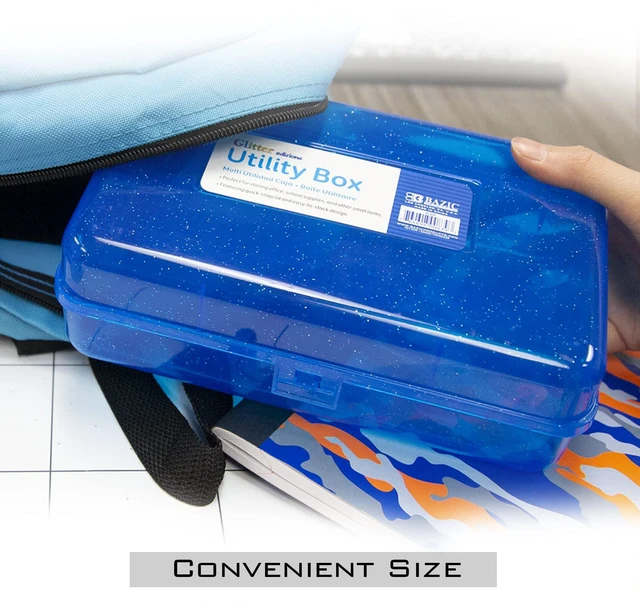 Alt view image 6 of 7 - Basix Multipurpose Pencil Box, Stackable, 24-Case Snap-latch lid for pens, Tools, Crafts, Supplies, Bulk pack, For home and office storage