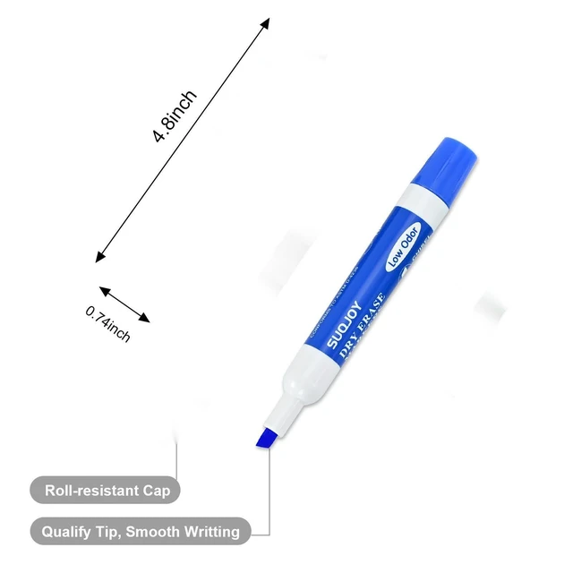 Alt view image 4 of 6 - Dry Erase Markers, Chisel Tip Whiteboard Markers, Low Odor Dry Erase Marker, 36 Bulk 12 Assorted Color Markers for Kids/Teachers