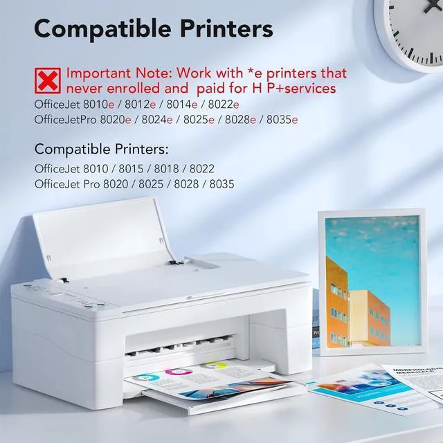 Alt view image 2 of 6 - 910XL Ink Cartridges Combo Pack Replacement for HP Ink 910 XL Color and Black Compatible with OfficeJet Pro 8020 8025 8028 8035 8030 8010 8015 8018 8022 Printers