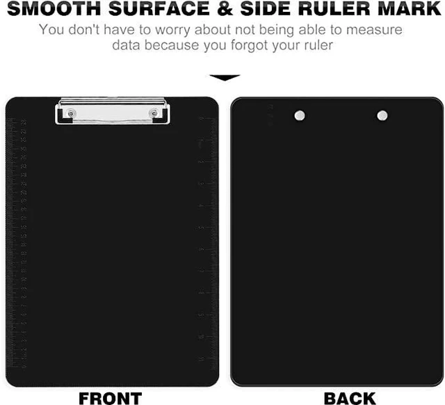 Alt view image 4 of 7 - 25 Pack Plastic Clipboards, Black, A4 Letter Size, 12.5 x 9 Inch