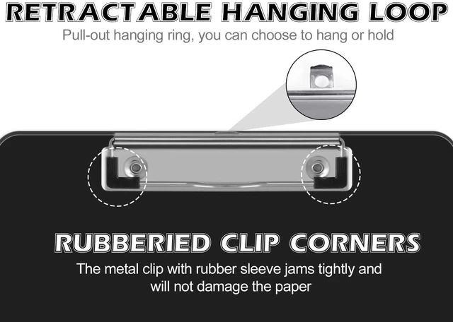 Alt view image 3 of 7 - 25 Pack Plastic Clipboards, Black, A4 Letter Size, 12.5 x 9 Inch