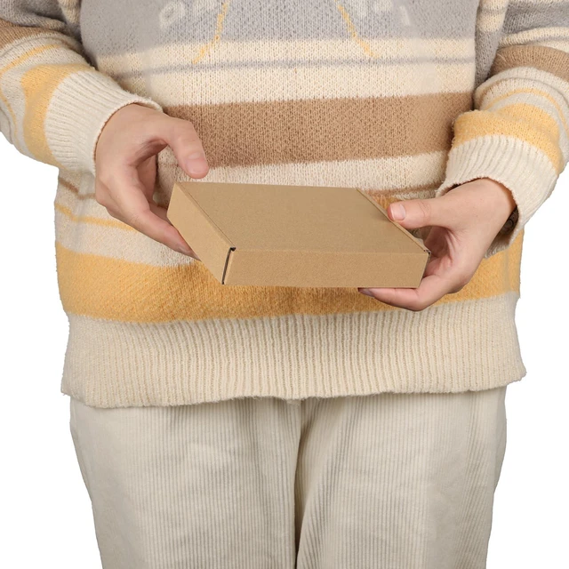 Alt view image 4 of 7 - 100 Pack 6x4x1 inch Small Shipping Boxes, Brown Mailing Boxes Tuck Top, Quick Fold, Easy Assemble, Shape Well, Single Corrugated, DIY Cardboard, Card Shipping, Small Business Packaging