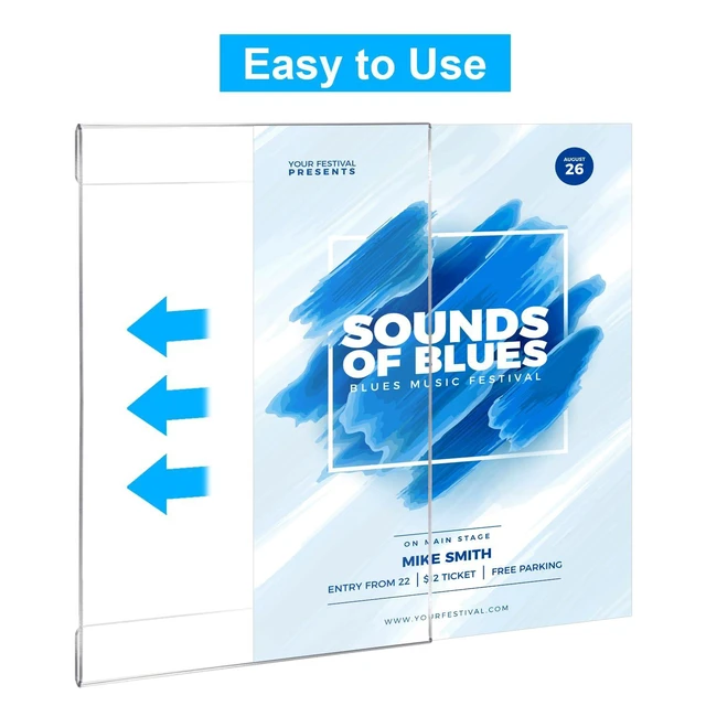 Alt view image 5 of 7 - Acrylic Sign Holder 8.5 x 11 Wall Mount, 18 Pack Clear Flyer Holders Self-Adhesive Clear Wall Display for Easy Paper Changes on Smooth Surfaces in Offices, Stores, Classrooms and Restaurants