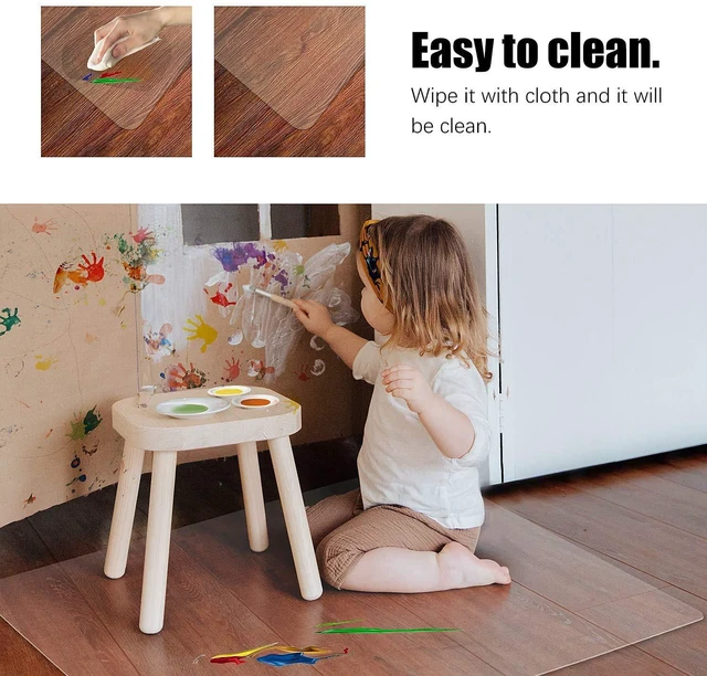 Alt view image 4 of 6 - Clear Chair Mat, Hard Floor Use, 48" X 53" Desk Chair Mat Transparent Office Home Floor Protector mat Chairmats (48" X 53" Rectangle)