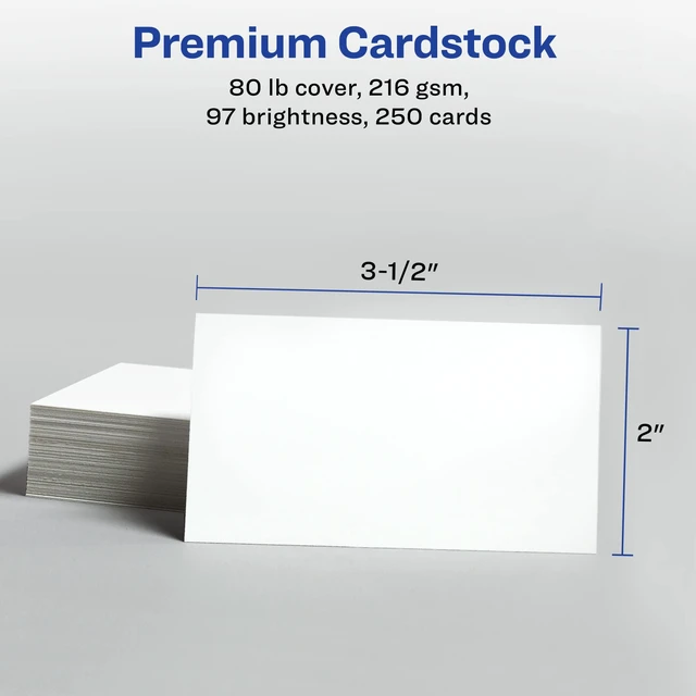 Alt view image 6 of 7 - Printable Business Cards with Sure Feed Technology, 2" x 3.5", White, 250 Blank Cards for Laser Printers (05371)
