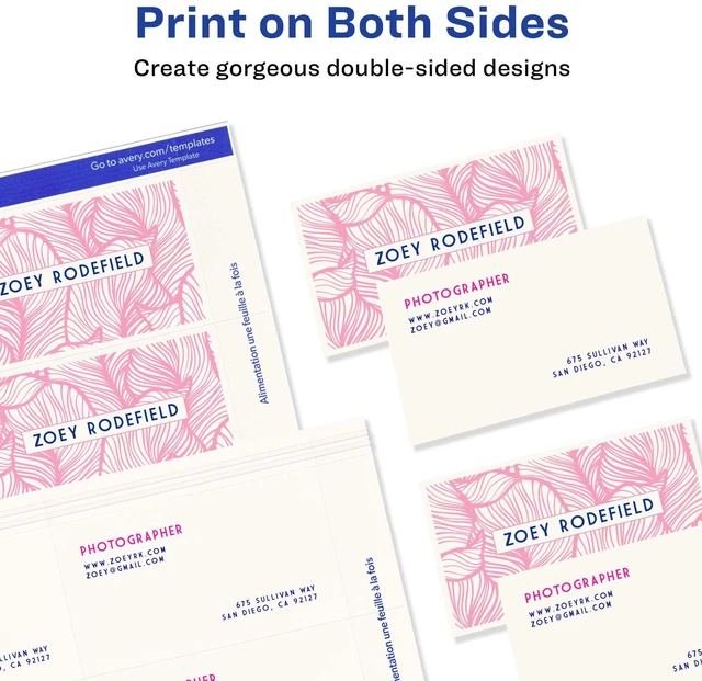 Alt view image 7 of 7 - Printable Business Cards with Sure Feed Technology, 2" x 3.5", White, 250 Blank Cards for Laser Printers (05371)