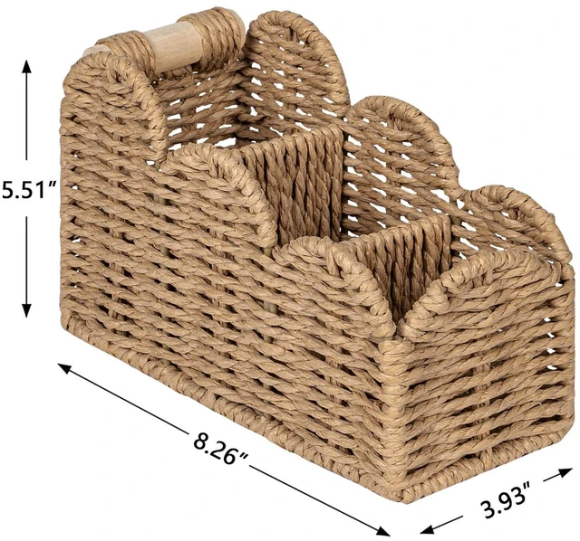 Alt view image 5 of 7 - Bedside Table Desk Organizer Caddy, Remote Pen&Pencil Holder Cup Makeup Brush Holder w/Scalloped Perfect for Home, Office Desk, Living Room Table Decor, 3 Slots Neutral